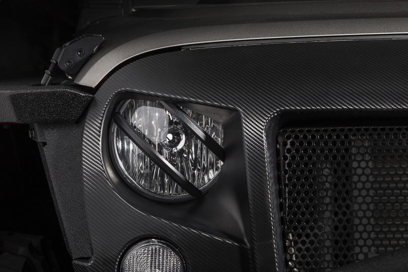 Rugged Ridge 07-18 Jeep Wrangler JK Black Elite Pivotal Headlight Euro Guard Rugged Ridge 07-18 Jeep Wrangler JK Black Elite Pivotal Headlight Euro Guard
