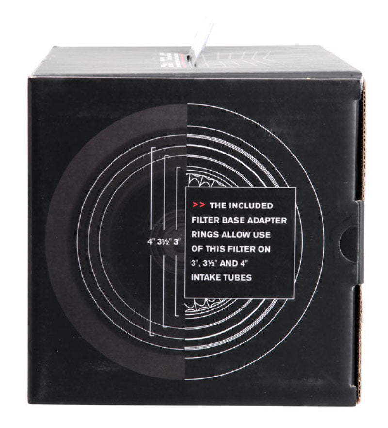 Spectre Adjustable Conical Air Filter 9-1/2in. Tall (Fits 3in. / 3-1/2in. / 4in. Tubes) - Black Spectre Adjustable Conical Air Filter 9-1/2in. Tall (Fits 3in. / 3-1/2in. / 4in. Tubes) - Black