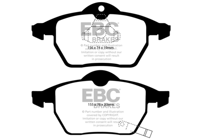 EBC 99-02 Saab 9-3 2.0 Turbo Yellowstuff Front Brake Pads EBC 99-02 Saab 9-3 2.0 Turbo Yellowstuff Front Brake Pads