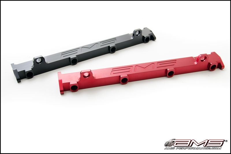 AMS Performance 03-07 Misubishi EVO VIII/IX CNC Machined Aluminum Fuel Rail - Black AMS Performance 03-07 Misubishi EVO VIII/IX CNC Machined Aluminum Fuel Rail - Black