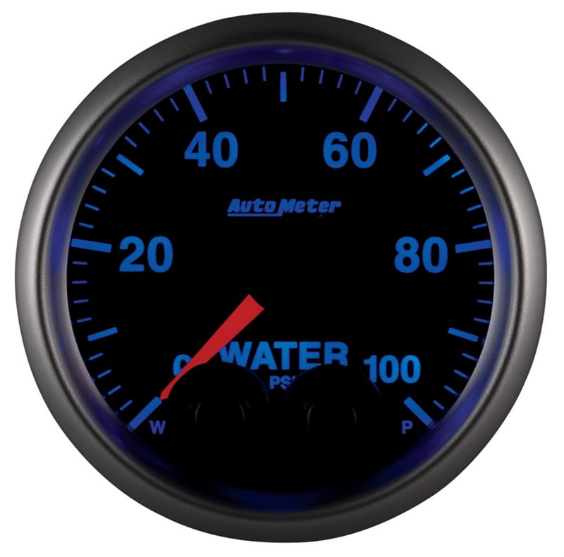 AutoMeter Gauge Water Press 2-1/16in. 100PSI Stepper Motor W/Peak & Warn Elite AutoMeter Gauge Water Press 2-1/16in. 100PSI Stepper Motor W/Peak & Warn Elite