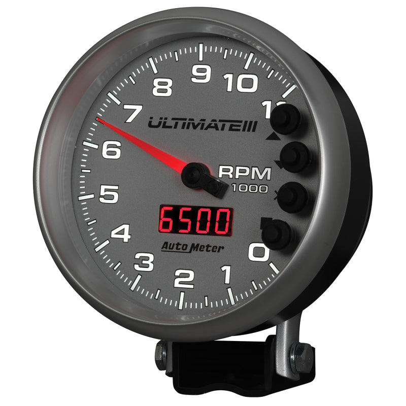Autometer 5 inch Ultimate III Playback Tachometer 11000 RPM - Silver Autometer 5 inch Ultimate III Playback Tachometer 11000 RPM - Silver
