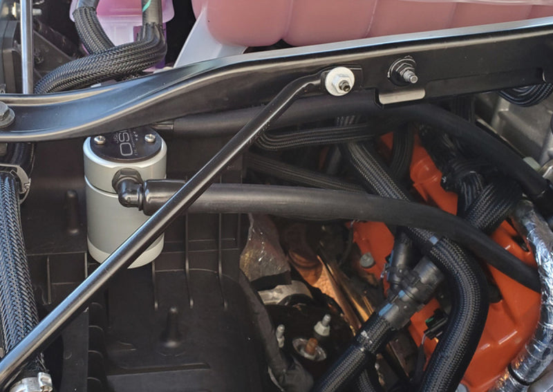 J&L 2021-2024 Ram TRX 6.2L Supercharged Passenger Side Oil Separator 3.0 - Clear Anodized J&L 2021-2024 Ram TRX 6.2L Supercharged Passenger Side Oil Separator 3.0 - Clear Anodized