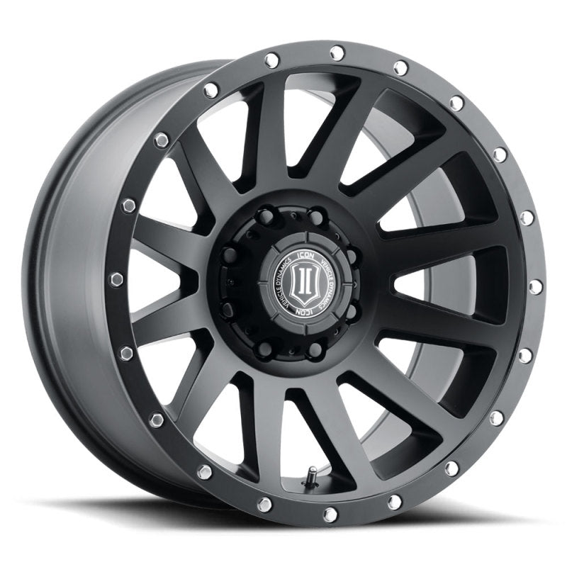 ICON Compression 20x10 8x6.5 -19mm Offset 4.75in BS 121.4mm Bore Satin Black Wheel ICON Compression 20x10 8x6.5 -19mm Offset 4.75in BS 121.4mm Bore Satin Black Wheel