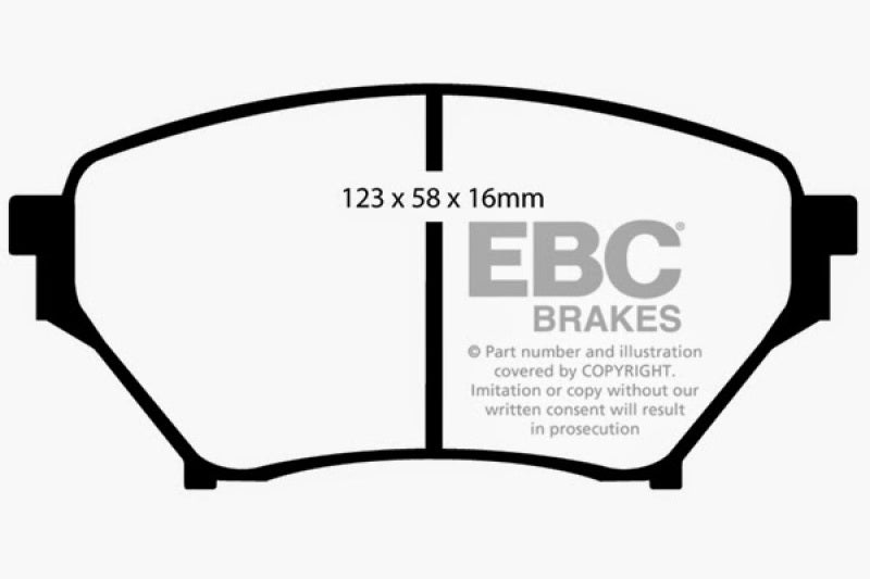 EBC 01-03 Mazda Miata MX5 1.8 (Sports Suspension) Ultimax2 Front Brake Pads EBC 01-03 Mazda Miata MX5 1.8 (Sports Suspension) Ultimax2 Front Brake Pads