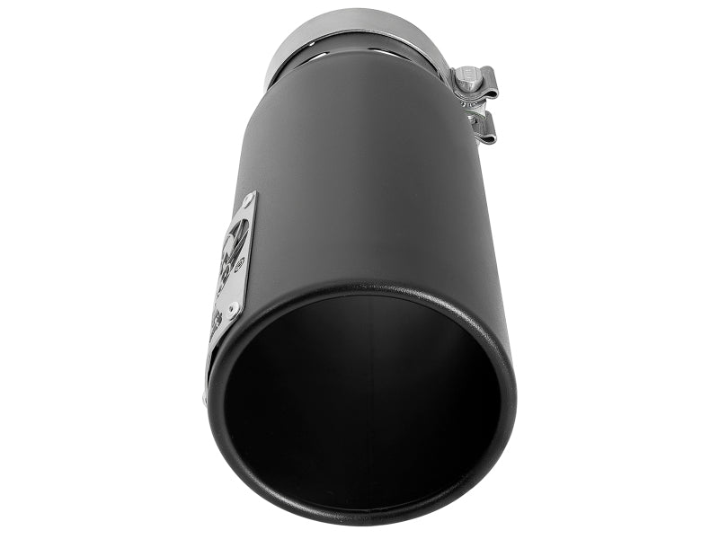 aFe SATURN 4S 4in SS Intercooled Exhaust Tip - Black 4in In x 5in Out x 12in L Bolt-On aFe SATURN 4S 4in SS Intercooled Exhaust Tip - Black 4in In x 5in Out x 12in L Bolt-On