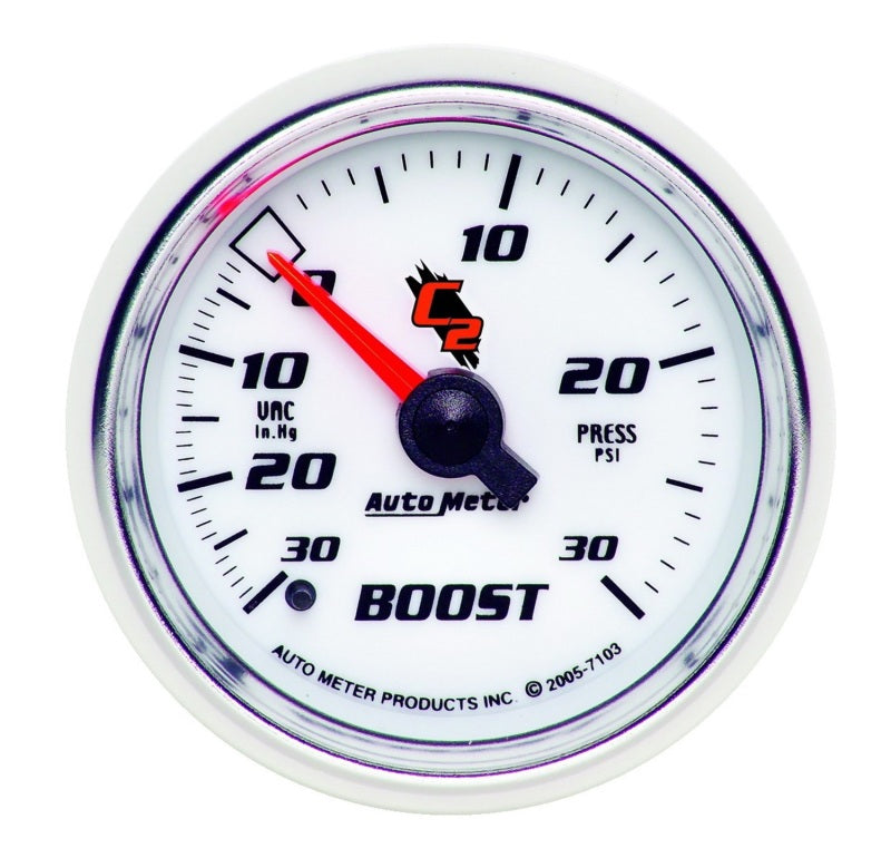Autometer C2 52mm 30 PSI Mechanical Boost and Vacuum Gauge Autometer C2 52mm 30 PSI Mechanical Boost and Vacuum Gauge
