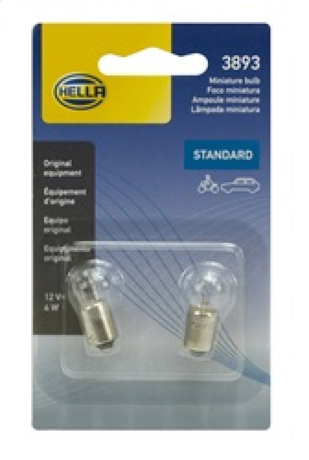 Hella Bulb 3893 12V 4W Ba9S T275 (2) Hella Bulb 3893 12V 4W Ba9S T275 (2)