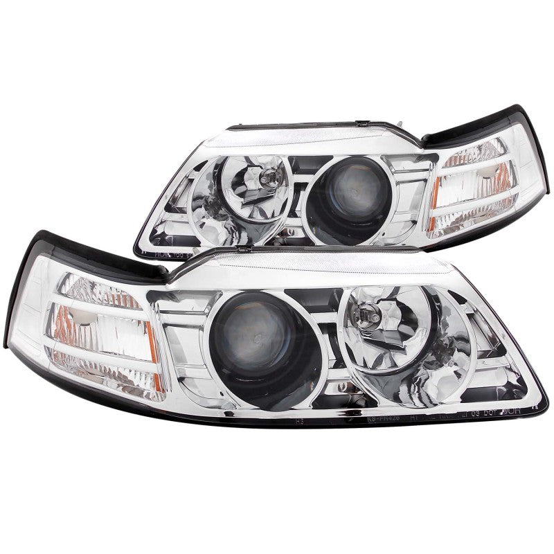 ANZO 1999-2004 Ford Mustang Projector Headlights Chrome ANZO 1999-2004 Ford Mustang Projector Headlights Chrome