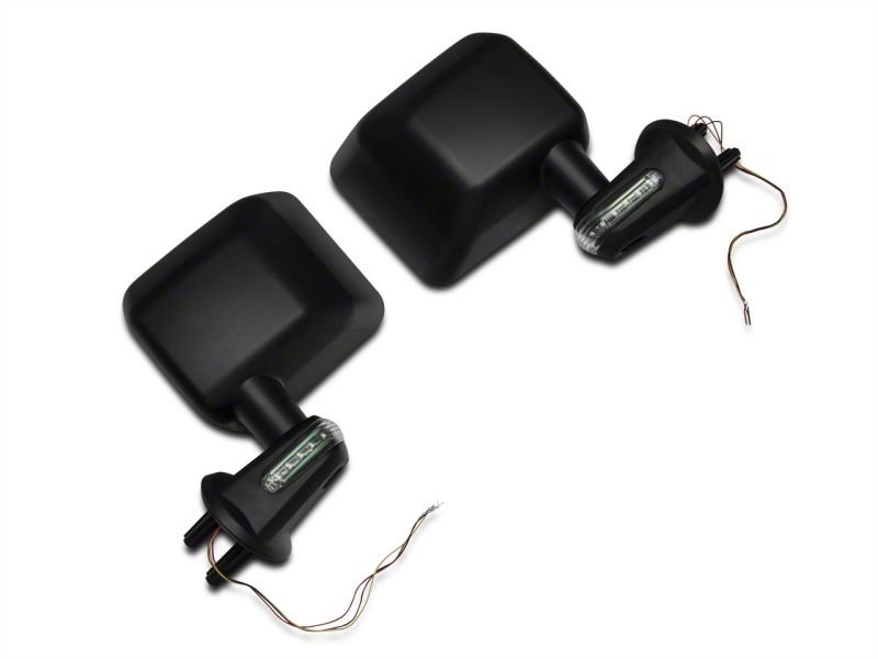 Raxiom 07-18 Jeep Wrangler JK Side Mirrors w/ LED Signal Indicators- Blk Raxiom 07-18 Jeep Wrangler JK Side Mirrors w/ LED Signal Indicators- Blk