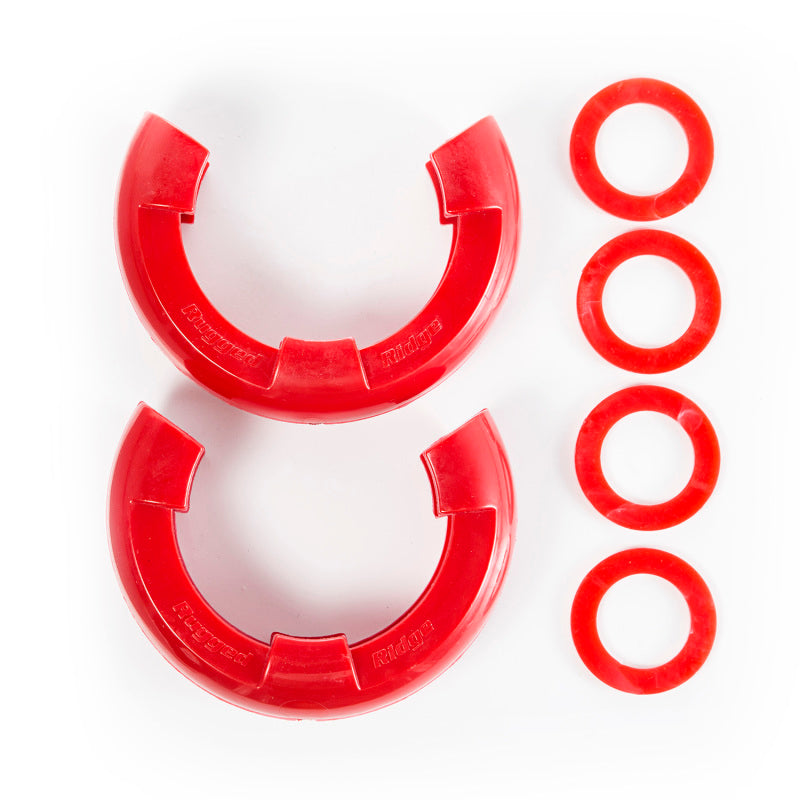 Rugged Ridge Red 7/8in D-Ring Isolator Kit Rugged Ridge Red 7/8in D-Ring Isolator Kit