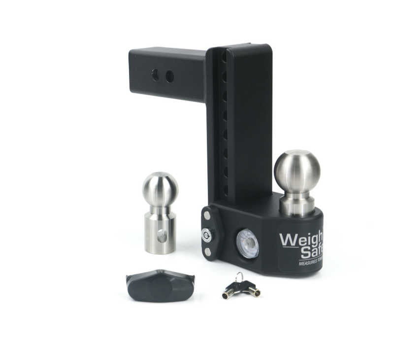 Weigh Safe 8in Drop Hitch w/Built-in Scale & 2.5in Shank (10K/22K GTWR) - Steel Weigh Safe 8in Drop Hitch w/Built-in Scale & 2.5in Shank (10K/22K GTWR) - Steel