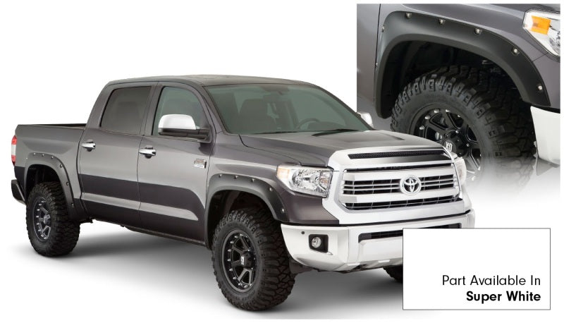 Bushwacker 16-18 Toyota Tundra Fleetside Pocket Style Flares 4pc 66.7/78.7/97.6in Bed - Super White Bushwacker 16-18 Toyota Tundra Fleetside Pocket Style Flares 4pc 66.7/78.7/97.6in Bed - Super White