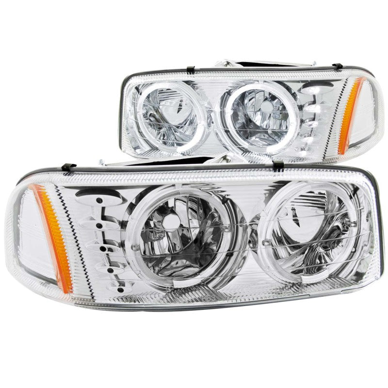 ANZO 1999-2006 Gmc Sierra 1500 Crystal Headlights w/ Halo and LED Chrome ANZO 1999-2006 Gmc Sierra 1500 Crystal Headlights w/ Halo and LED Chrome