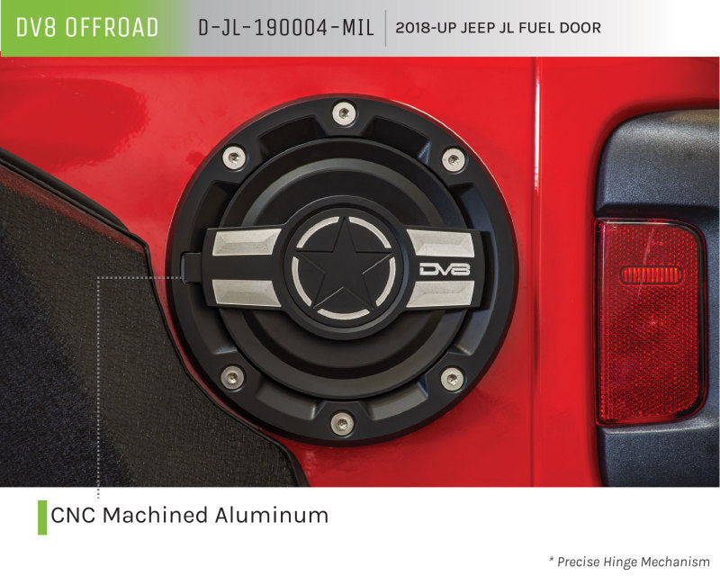 DV8 Offroad 2018+ Jeep JL Aluminum Fuel Door for 20-Pres Wrangler DV8 Offroad 2018+ Jeep JL Aluminum Fuel Door for 20-Pres Wrangler