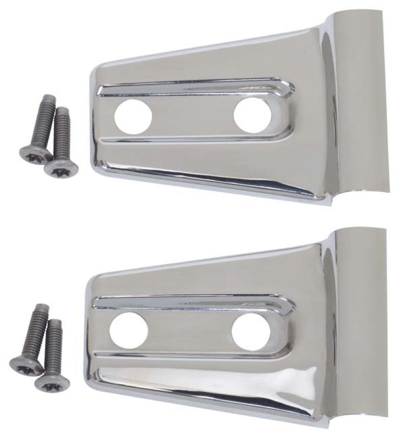 Kentrol 07-18 Jeep Wrangler JK Hood Hinge Overlays Pair - Polished Silver Kentrol 07-18 Jeep Wrangler JK Hood Hinge Overlays Pair - Polished Silver