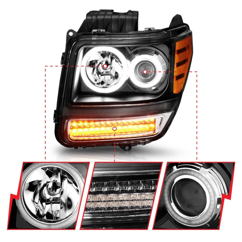 ANZO 2007-2012 Dodge Nitro Projector Headlights w/ Halo Black (CCFL) G2 ANZO 2007-2012 Dodge Nitro Projector Headlights w/ Halo Black (CCFL) G2