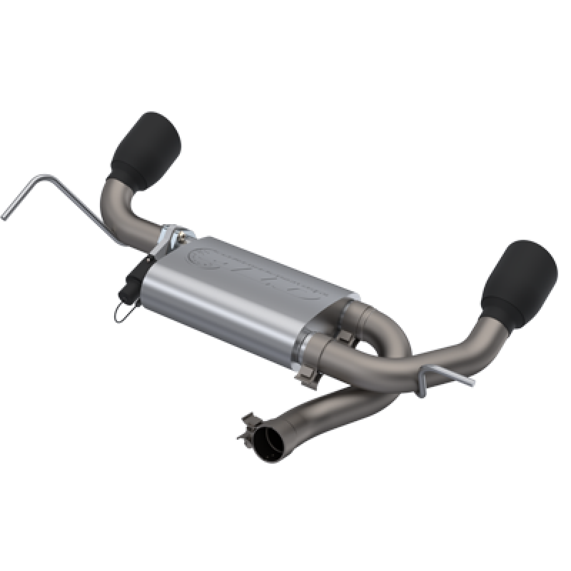 QTP 07-18 Jeep Wrangler 3.6L/3.8L 304SS Screamer Axle Back Exhaust w/4in Black Tips QTP 07-18 Jeep Wrangler 3.6L/3.8L 304SS Screamer Axle Back Exhaust w/4in Black Tips
