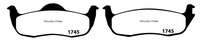 EBC 05-10 Jeep Commander 3.7 Yellowstuff Rear Brake Pads EBC 05-10 Jeep Commander 3.7 Yellowstuff Rear Brake Pads