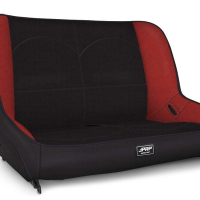 PRP Jeep CJ7/YJ Low Back Rear Bench - Black/Red