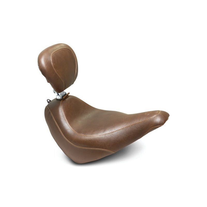Mustang 18-21 Harley Street Bob Wide Tripper Solo Seat w/ Driver Backrest - Brown Mustang 18-21 Harley Street Bob Wide Tripper Solo Seat w/ Driver Backrest - Brown