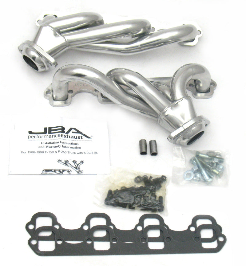 JBA 87-95 Ford F-150 5.0L SBF 1-1/2in Primary Silver Ctd Cat4Ward Header JBA 87-95 Ford F-150 5.0L SBF 1-1/2in Primary Silver Ctd Cat4Ward Header