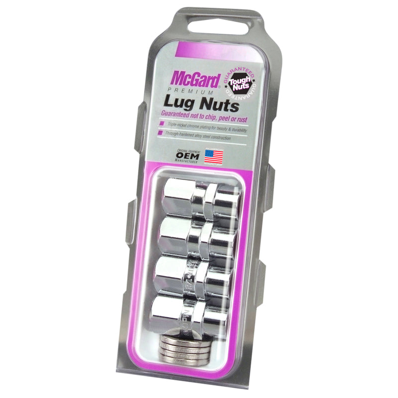 McGard Hex Lug Nut (Drag Racing Short Shank) 1/2-20 / 13/16 Hex / 1.6in. Length (4-Pack) - Chrome McGard Hex Lug Nut (Drag Racing Short Shank) 1/2-20 / 13/16 Hex / 1.6in. Length (4-Pack) - Chrome