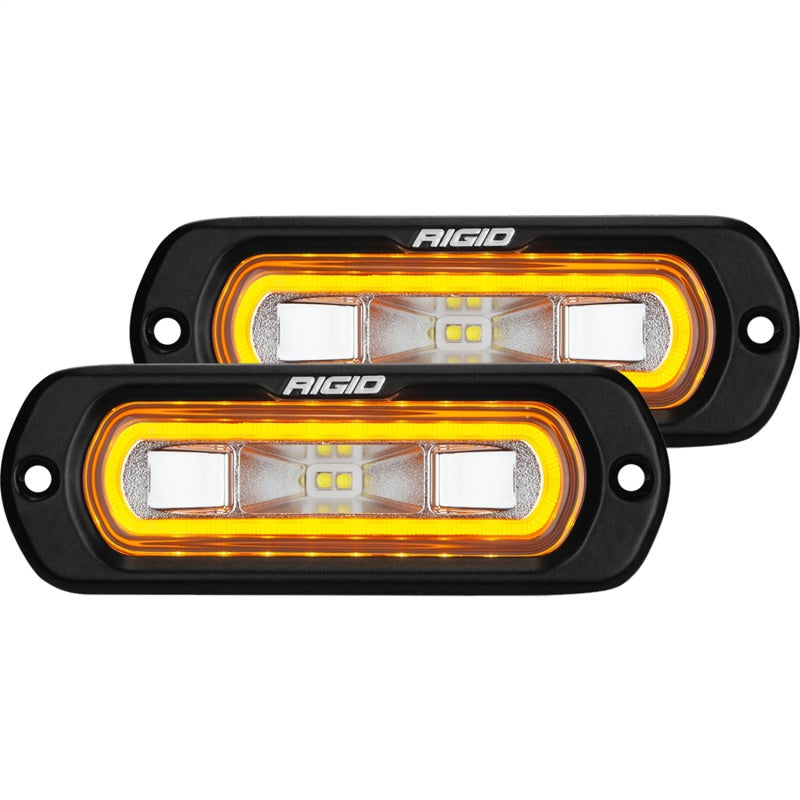 Rigid Industries SR-L Series Flush Mount LED Spreader Pair w/ Amber Halo - Universal Rigid Industries SR-L Series Flush Mount LED Spreader Pair w/ Amber Halo - Universal