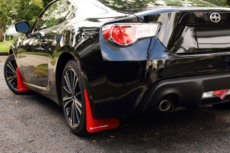 Rally Armor 13-17 Subaru BRZ/Toyota FR-S Red UR Mud Flap w/White Logo Rally Armor 13-17 Subaru BRZ/Toyota FR-S Red UR Mud Flap w/White Logo