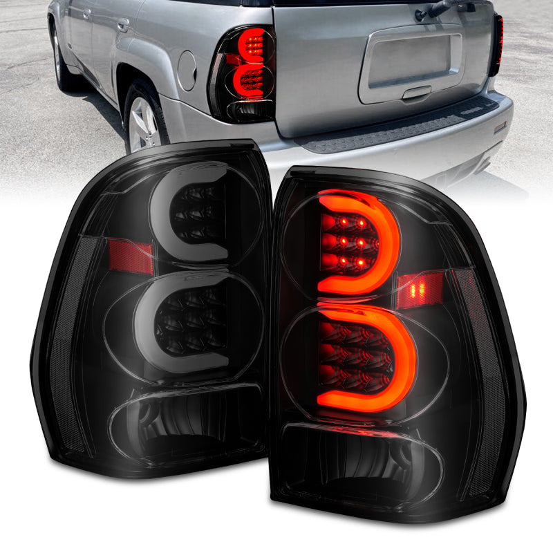 ANZO 2002-2009 Chevrolet Trailblazer LED Tail Lights w/ Light Bar Black Housing Smoke Lens ANZO 2002-2009 Chevrolet Trailblazer LED Tail Lights w/ Light Bar Black Housing Smoke Lens