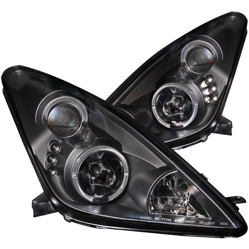 ANZO 2000-2005 Toyota Celica Projector Headlights w/ Halo Black ANZO 2000-2005 Toyota Celica Projector Headlights w/ Halo Black