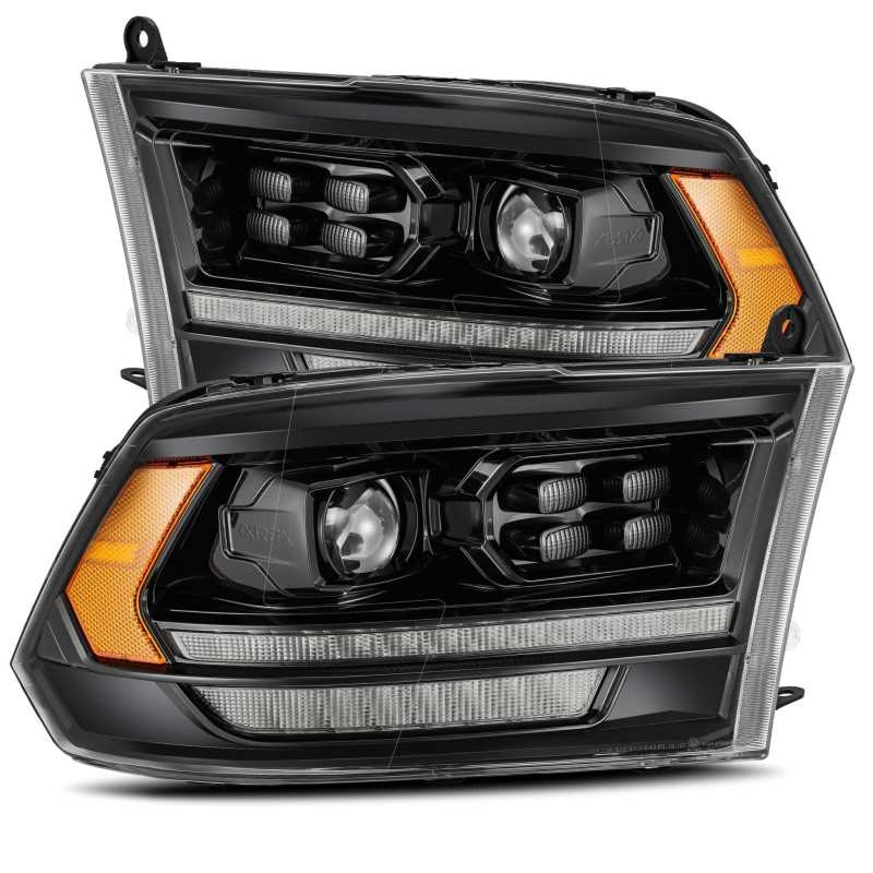 AlphaRex 09-18 Dodge Ram 1500HD PRO-Series Proj Headlights Plank Style Alpha Black w/Seq Signal/DRL AlphaRex 09-18 Dodge Ram 1500HD PRO-Series Proj Headlights Plank Style Alpha Black w/Seq Signal/DRL