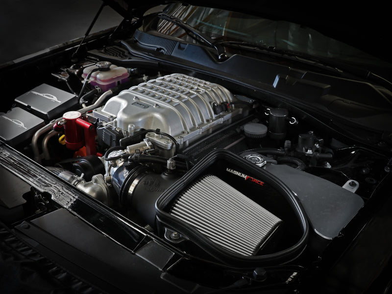 aFe 19-23 Dodge Challenger Hellcat V8-6.2L Magnum FORCE Stage2 Cold Air Intake System w/Pro DRY S aFe 19-23 Dodge Challenger Hellcat V8-6.2L Magnum FORCE Stage2 Cold Air Intake System w/Pro DRY S