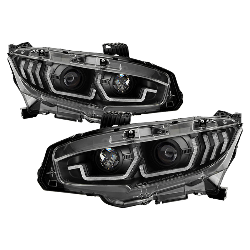 Spyder Honda Civic 16- 2DR/4DR/Hatchback Projector Headlights - Black PRO-YD-HC16SI-SEQGR-BK Spyder Honda Civic 16- 2DR/4DR/Hatchback Projector Headlights - Black PRO-YD-HC16SI-SEQGR-BK