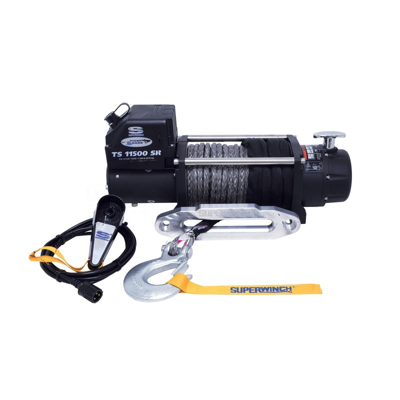 Superwinch 11500 LBS 12V DC 3/8in x 80ft Synthetic Rope Tiger Shark 11500 Winch Superwinch 11500 LBS 12V DC 3/8in x 80ft Synthetic Rope Tiger Shark 11500 Winch