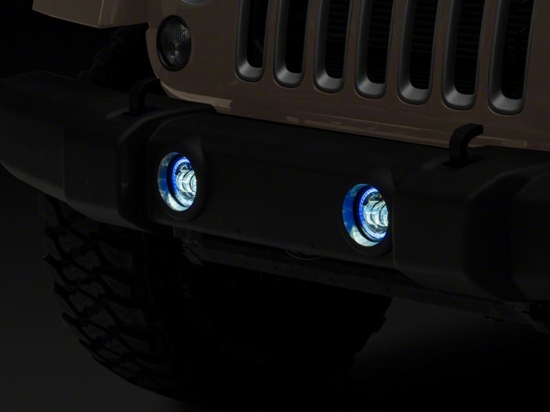 Raxiom 07-18 Jeep Wrangler JK Axial Series 4-In LED Fog Lights w/ RGB Halo Raxiom 07-18 Jeep Wrangler JK Axial Series 4-In LED Fog Lights w/ RGB Halo