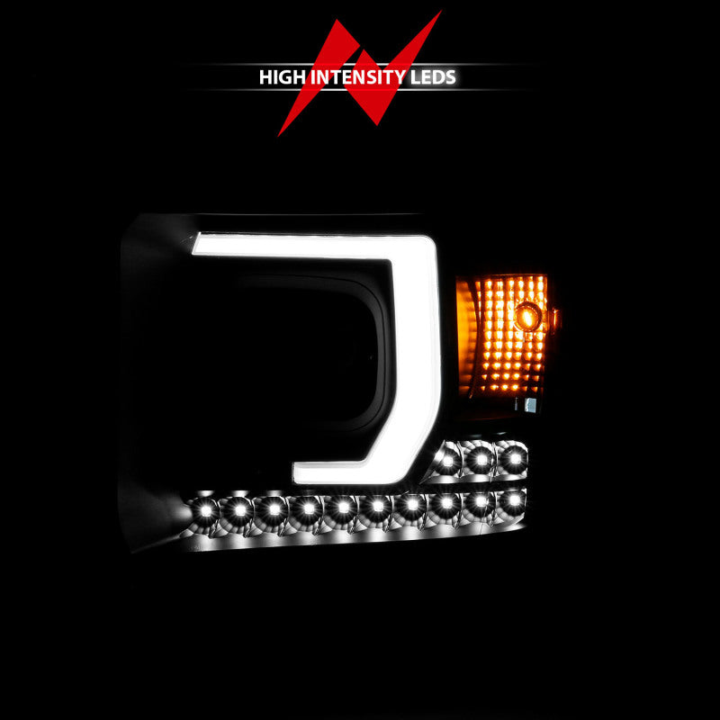 ANZO 2014-2015 Gmc Sierra 1500HD Projector Plank Style Headlight Black W/ Drl ANZO 2014-2015 Gmc Sierra 1500HD Projector Plank Style Headlight Black W/ Drl