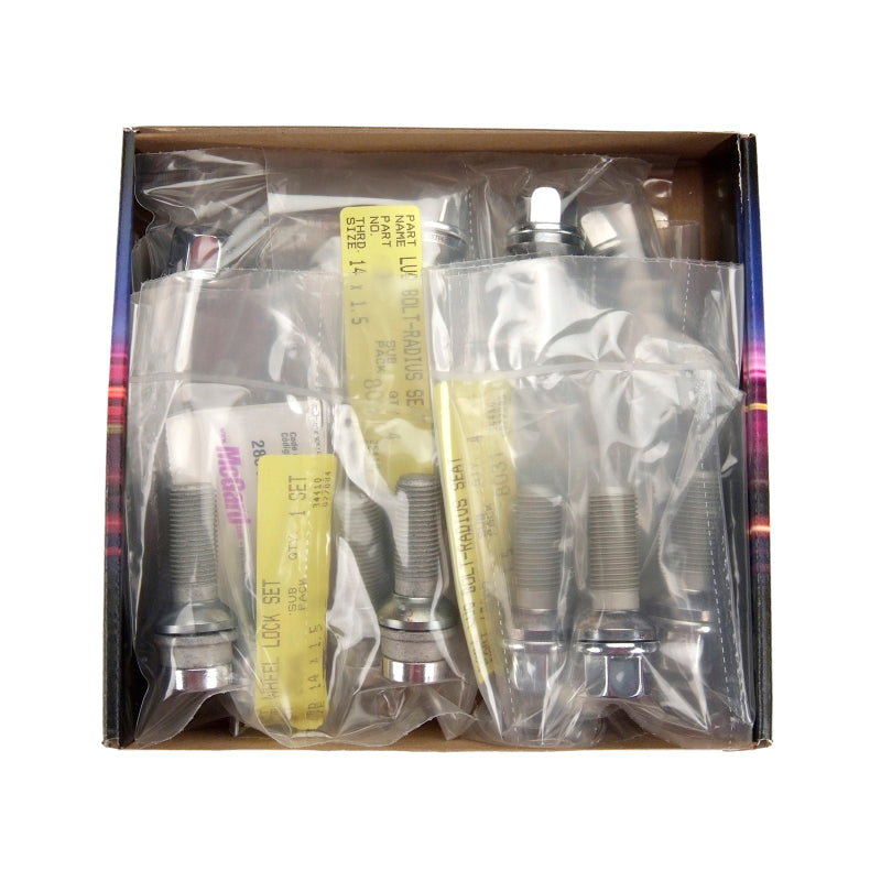 McGard 5 Lug Hex Install Kit w/Locks (Radius Seat Bolt) M14X1.5 / 17mm Hex / 26.3mm Shank L - Chrome McGard 5 Lug Hex Install Kit w/Locks (Radius Seat Bolt) M14X1.5 / 17mm Hex / 26.3mm Shank L - Chrome