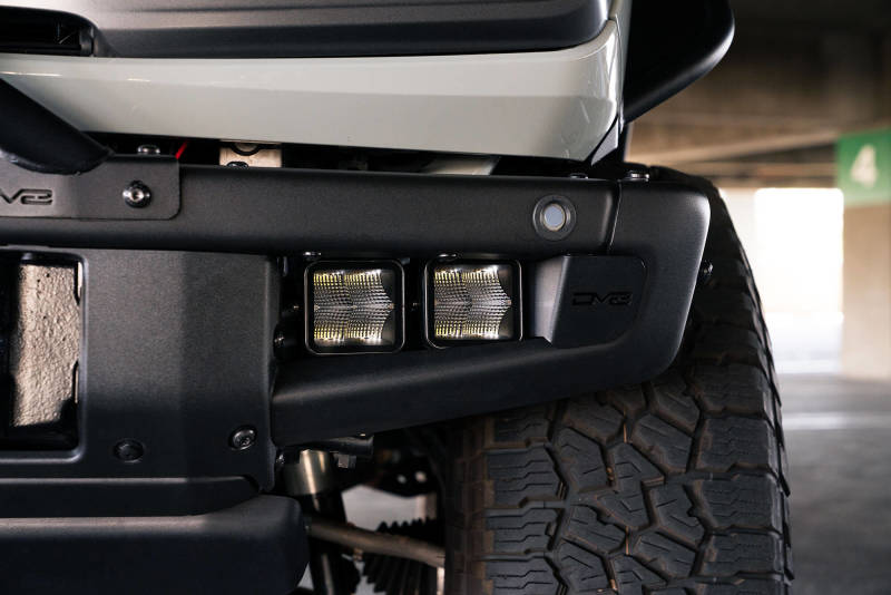 DV8 Offroad 21-22 Ford Bronco Factory Bumper Pocket Light Mount (Pair) 3in LED Pod Lights DV8 Offroad 21-22 Ford Bronco Factory Bumper Pocket Light Mount (Pair) 3in LED Pod Lights