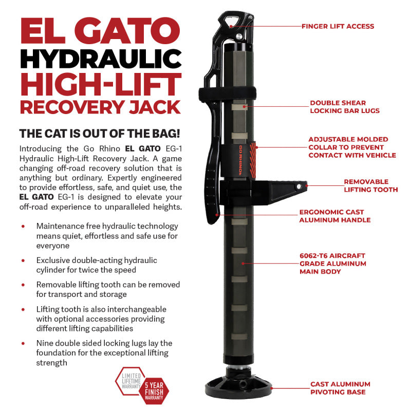 Go Rhino Xventure Gear EG1 El Gato Hydraulic Jack - Graphite Go Rhino Xventure Gear EG1 El Gato Hydraulic Jack - Graphite