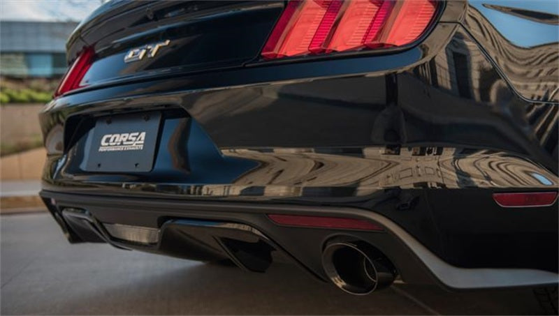 Corsa 2015-2017 Ford Mustang GT Convertible 5.0L V8 Black Xtreme Dual Rear Exit Exhaust Corsa 2015-2017 Ford Mustang GT Convertible 5.0L V8 Black Xtreme Dual Rear Exit Exhaust
