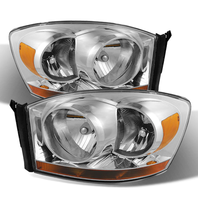 xTune Dodge Ram 06-08 w/ Chrome Bezel & Amber Bar Headlights Chrome HD-JH-DRAM06-AM-C xTune Dodge Ram 06-08 w/ Chrome Bezel & Amber Bar Headlights Chrome HD-JH-DRAM06-AM-C