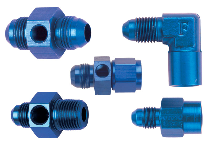 Fragola Inline Gauge Adapter -6AN x 3/8 NPT - Black Fragola Inline Gauge Adapter -6AN x 3/8 NPT - Black