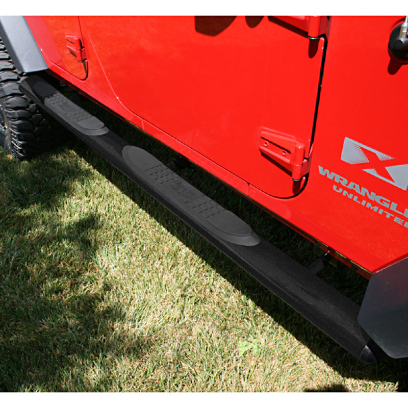 Rugged Ridge 4 1/4-In Oval Side Step Black 07-18 Jeep Wrangler Unlimited JK Rugged Ridge 4 1/4-In Oval Side Step Black 07-18 Jeep Wrangler Unlimited JK