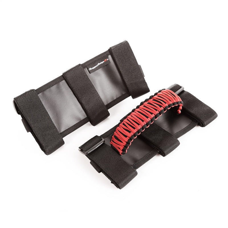 Rugged Ridge Paracord Grab Handles Red/Black Pair Rugged Ridge Paracord Grab Handles Red/Black Pair
