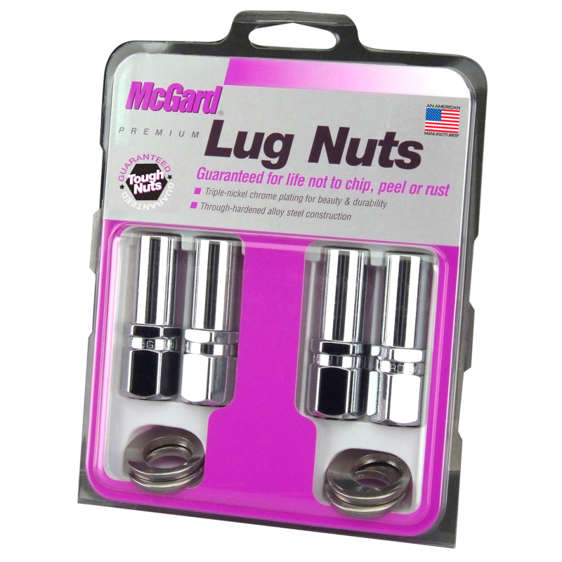 McGard Hex Lug Nut (Drag Racing X-Long Shank) 1/2-20 / 13/16 Hex / 2.475in. Length (4-Pack) - Chrome McGard Hex Lug Nut (Drag Racing X-Long Shank) 1/2-20 / 13/16 Hex / 2.475in. Length (4-Pack) - Chrome