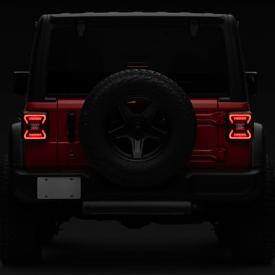 Raxiom 18-22 Jeep Wrangler JL LED Tail Lights- Black Housing - Red Lens