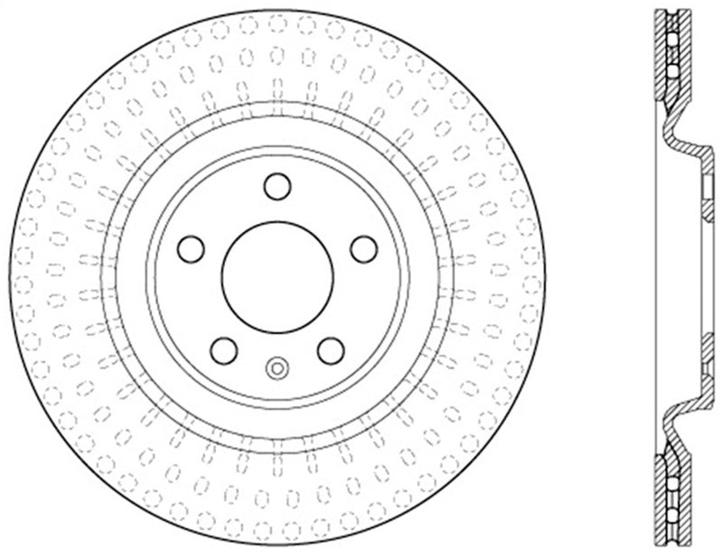 StopTech 12 Audi S4 Rear Right Drilled Rotor StopTech 12 Audi S4 Rear Right Drilled Rotor