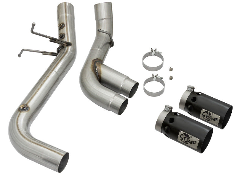 aFe Victory Series 4in 409-SS DPF-Back Exhaust w/ Dual Black Tips 2017 GM Duramax V8-6.6L(td) L5P aFe Victory Series 4in 409-SS DPF-Back Exhaust w/ Dual Black Tips 2017 GM Duramax V8-6.6L(td) L5P