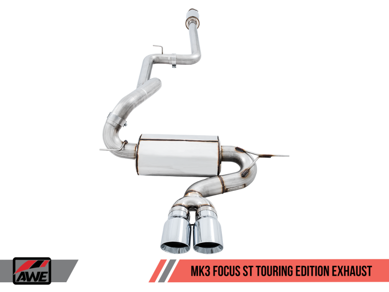 AWE Tuning Ford Focus ST Touring Edition Cat-back Exhaust - Resonated - Diamond Black Tips AWE Tuning Ford Focus ST Touring Edition Cat-back Exhaust - Resonated - Diamond Black Tips